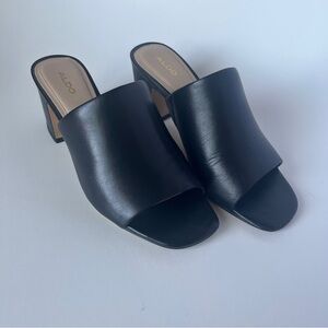 Aldo black Adoma heeled mules sz 6.5